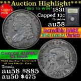 ***Auction Highlight*** 1831 JR-4 Capped Bust Dime 10c Graded Choice AU/BU Slider by USCG (fc)