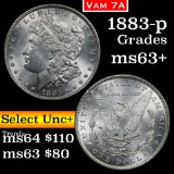 1883-p Vam 7A Morgan Dollar $1 Grades Select+ Unc