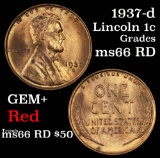 1937-d Lincoln Cent 1c Grades GEM+ Unc RD