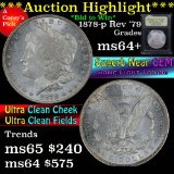 ***Auction Highlight*** 1878-p Rev '79 Morgan Dollar $1 Graded Choice+ Unc by USCG (fc)