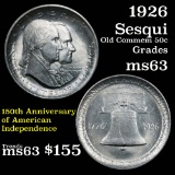 1926 American Independence Sesqui Old Commem Half Dollar 50c Grades Select Unc