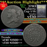 ***Auction Highlight*** 1793 Liberty Cap Half Cent 1/2c Graded vf++ by USCG (fc)
