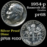 1954 Roosevelt Dime 10c Grades GEM++ Proof