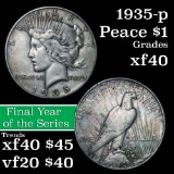 1935-p Peace Dollar $1 Grades xf