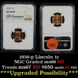 NGC 1956-p Lincoln Cent 1c Graded ms66 RD By NGC