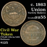 c. 1863 Union Civil War Token 1c Grades Choice AU