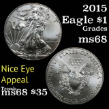 2015 Silver Eagle Dollar $1 Grades GEM+++ Unc
