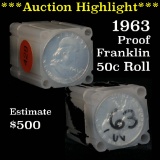 ***Auction Highlight*** 1963 Proof Franklin Half Dollar 50c Roll   (fc)