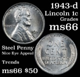 1943-d Lincoln Cent 1c Grades GEM+ Unc