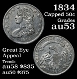 1834 Capped Bust Half Dollar 50c Grades Select AU (fc)
