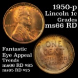 ***Auction Highlight*** 1950-p Lincoln Cent 1c Graded GEM+ Unc RD by USCG (fc)