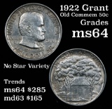 1922 Grant Old Commem Half Dollar 50c Grades Choice Unc (fc)