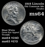 1918 Lincoln Old Commem Half Dollar 50c Grades Choice Unc (fc)