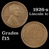 1926-s Lincoln Cent 1c Grades f, fine