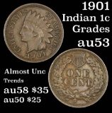 1901 Indian Cent 1c Grades Select AU