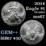 2014 Silver Eagle Dollar $1 Grades GEM++ Unc