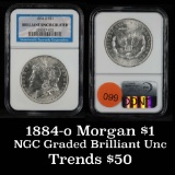 NGC 1884-o Morgan Dollar $1 Graded ms60 By NGC
