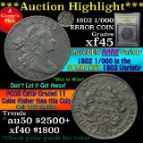 ***Auction Highlight*** 1802 1/000 Draped Bust Large Cent 1c Graded xf+ by USCG (fc)