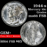 1944-s Mercury Dime 10c Grades GEM+ FSB
