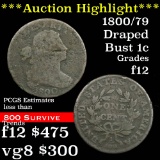 ***Auction Highlight*** 1800/79 Draped Bust Large Cent 1c Grades f, fine (fc)