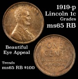 1919-p Lincoln Cent 1c Grades GEM Unc RB