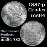 1887-p Morgan Dollar $1 Grades Choice Unc