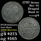 1797 Stems Rev '97 Draped Bust Large Cent 1c Grades g, good (fc)