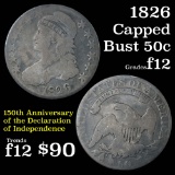 1826 Capped Bust Half Dollar 50c Grades f, fine