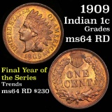 1909 Indian Cent 1c Grades Choice Unc RD (fc)