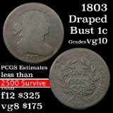1803 Sm date, Lg Fraction Draped Bust Large Cent 1c Grades vg+ (fc)