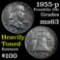 1955-p Franklin Half Dollar 50c Grades Select Unc