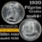 1920 Pilgrim Old Commem Half Dollar 50c Grades Choice+ Unc (fc)