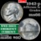 1942-p Jefferson Nickel 5c Grades GEM+ Unc