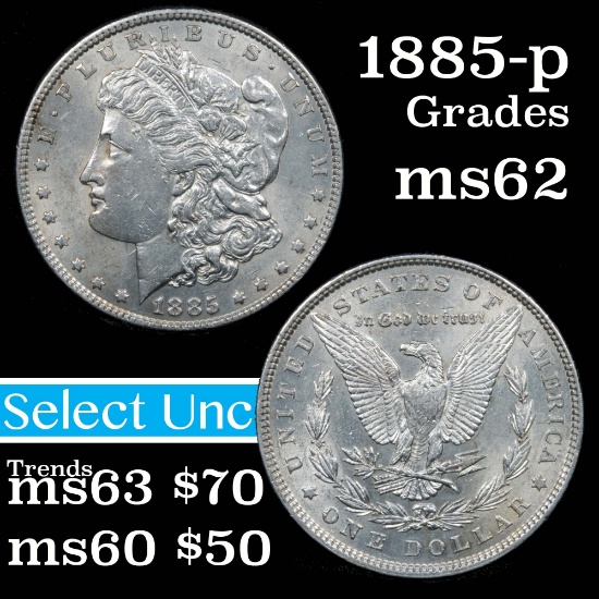 1885-p Morgan Dollar $1 Grades Select Unc