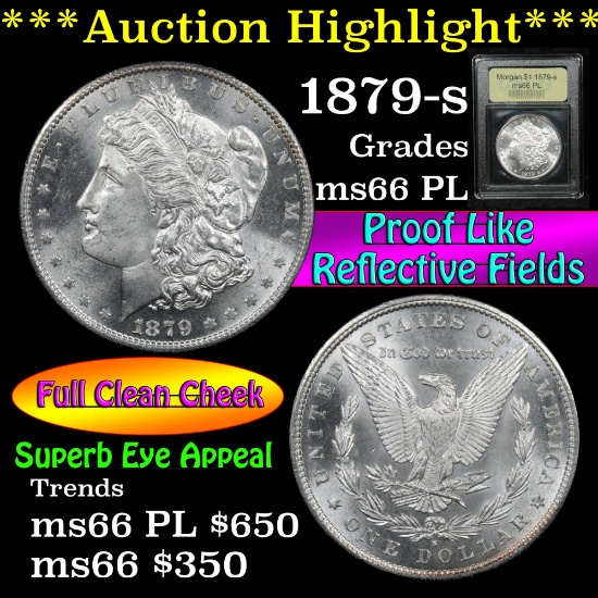 ***Auction Highlight*** 1879-s Morgan Dollar $1 Graded GEM+ UNC PL by USCG (fc)