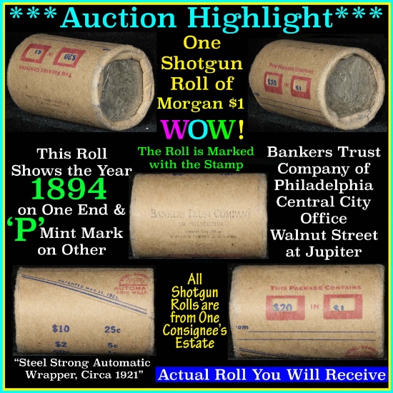 ***Auction Highlight*** Morgan dollar roll ends 1894 & 'p', Better than average circ (fc)