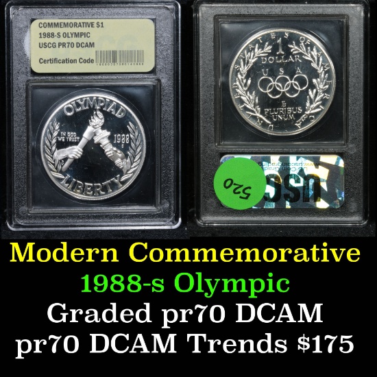 1988-s Olympic Modern Commem Dollar $1 Graded GEM++ Proof Deep Cameo by USCG