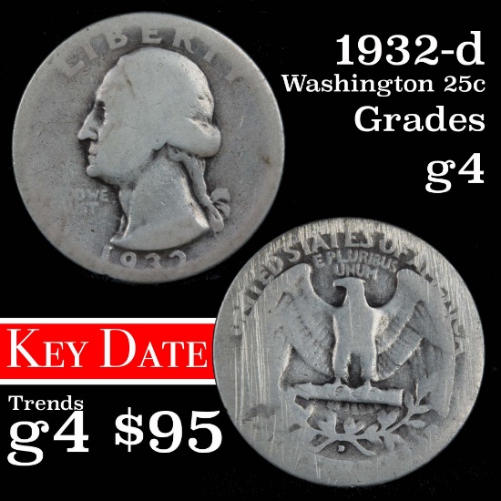 1932-d Washington Quarter 25c Grades g, good