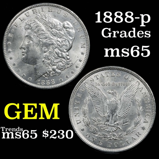 1888-p Morgan Dollar $1 Grades GEM Unc (fc)