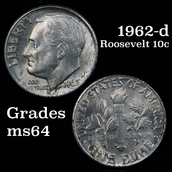 1962-d Roosevelt Dime 10c Grades Choice Unc