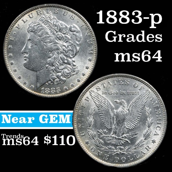 1883-p Morgan Dollar $1 Grades Choice Unc