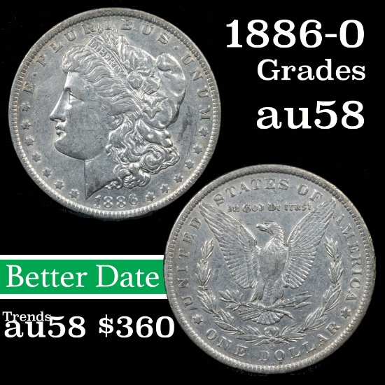 1886-o Morgan Dollar $1 Grades Choice AU/BU Slider (fc)