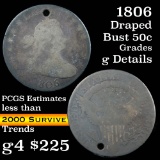 1806 Draped Bust Half Dollar 50c Grades g details