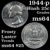 1944-p Washington Quarter 25c Grades Choice Unc