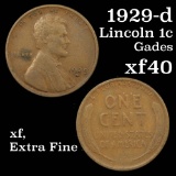 1929-d Lincoln Cent 1c Grades xf