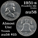 1951-s Franklin Half Dollar 50c Grades Choice AU/BU Slider
