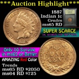 ***Auction Highlight*** 1887 Indian Cent 1c Graded GEM Unc RD by USCG (fc)