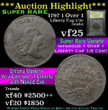 ***Auction Highlight*** 1797 1 above 1 Liberty Cap 1/2c Grades vf+