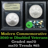 2010-w Disabled Veterans Modern Commem Dollar $1 Graded Perfection, Gem++ Unc by USCG