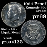 1964 Kennedy Half Dollar 50c Grades GEM++ Proof